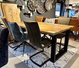 4 cm Esstisch Jakarta Mango 160 bis 240 Holz mit U Metall Gestell massiv 5 Größen