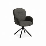 Drehbarer Esszimmer Stuhl Longford Mikrostoff in 3 Farben Anthrazit Beige Grau