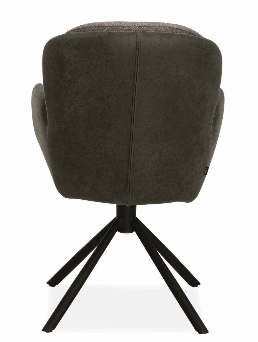 Drehbarer Esszimmer Stuhl Longford Mikrostoff in 3 Farben Anthrazit Beige Grau