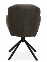 Drehbarer Esszimmer Stuhl Longford Mikrostoff in 3 Farben Anthrazit Beige Grau