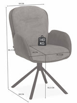 Drehbarer Esszimmer Stuhl Longford Mikrostoff in 3 Farben Anthrazit Beige Grau