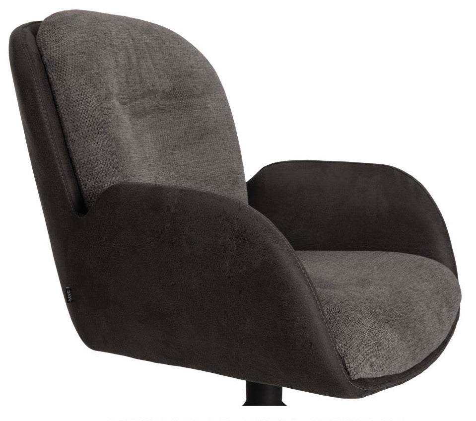 Drehbarer Esszimmer Stuhl Longford Mikrostoff in 3 Farben Anthrazit Beige Grau