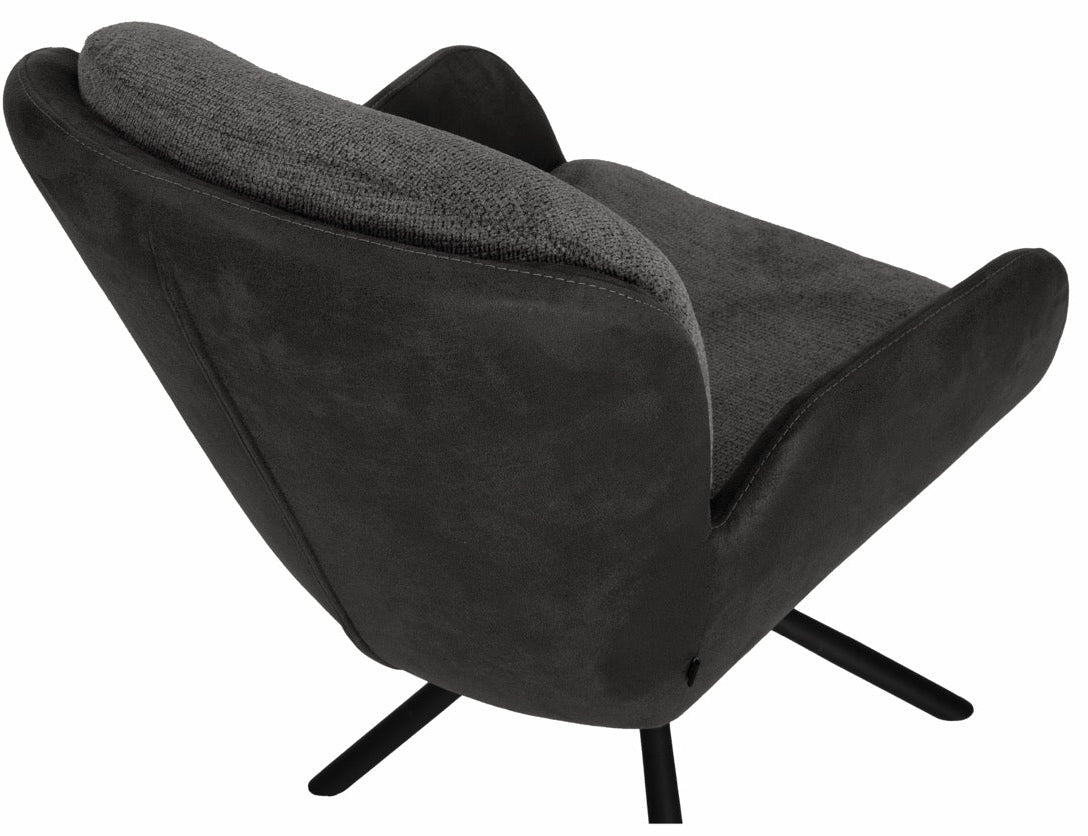 Drehbarer Esszimmer Stuhl Longford Mikrostoff in 3 Farben Anthrazit Beige Grau