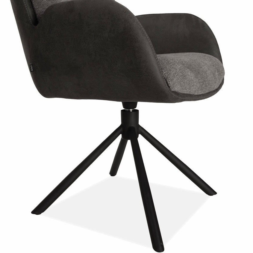 Drehbarer Esszimmer Stuhl Longford Mikrostoff in 3 Farben Anthrazit Beige Grau