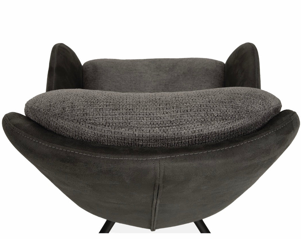 Drehbarer Esszimmer Stuhl Longford Mikrostoff in 3 Farben Anthrazit Beige Grau