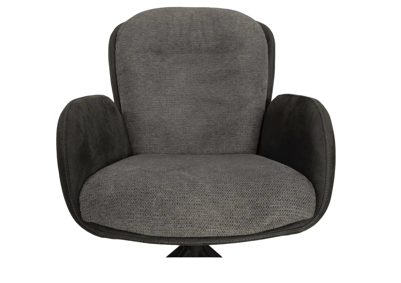 Drehbarer Esszimmer Stuhl Longford Mikrostoff in 3 Farben Anthrazit Beige Grau