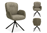 Drehbarer Esszimmer Stuhl Longford Mikrostoff in 3 Farben Anthrazit Beige Grau