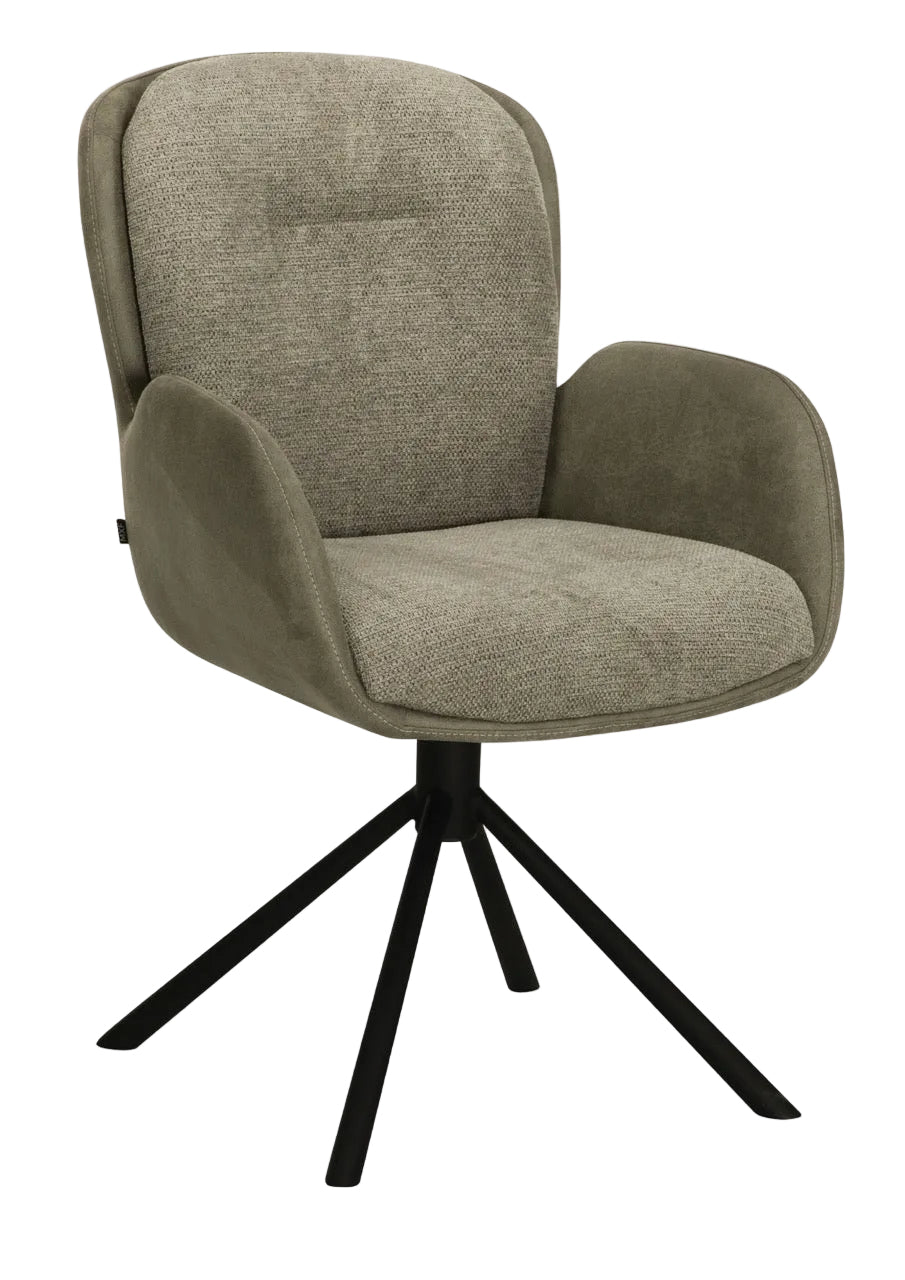 Drehbarer Esszimmer Stuhl Longford Mikrostoff in 3 Farben Anthrazit Beige Grau