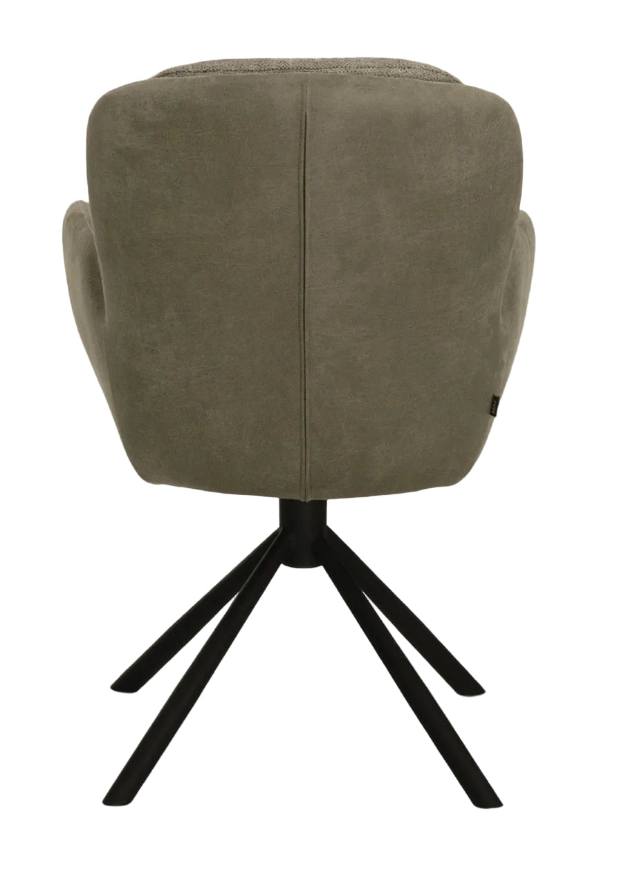 Drehbarer Esszimmer Stuhl Longford Mikrostoff in 3 Farben Anthrazit Beige Grau