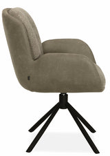 Drehbarer Esszimmer Stuhl Longford Mikrostoff in 3 Farben Anthrazit Beige Grau