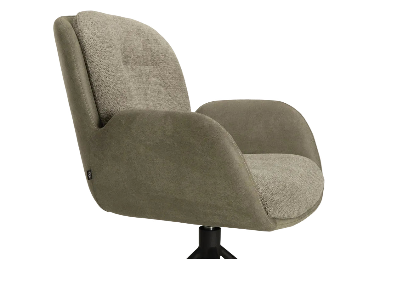 Drehbarer Esszimmer Stuhl Longford Mikrostoff in 3 Farben Anthrazit Beige Grau