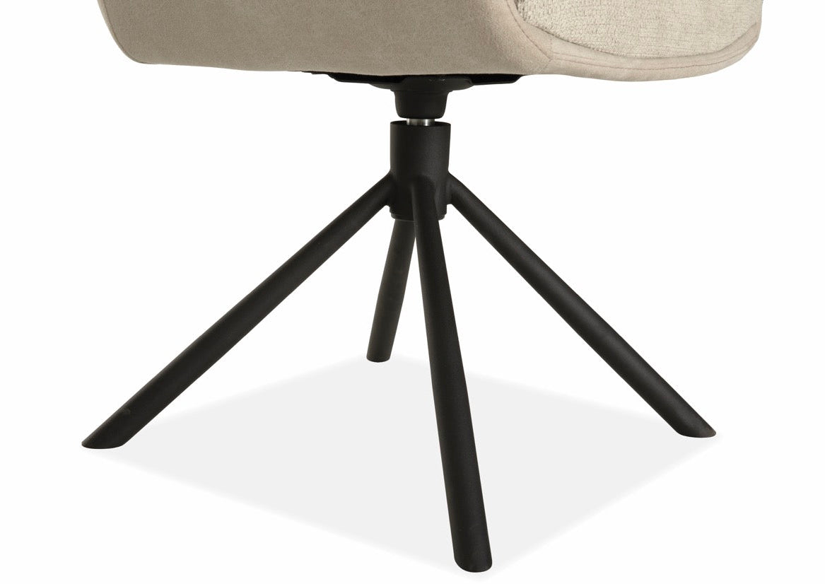 Drehbarer Esszimmer Stuhl Longford Mikrostoff in 3 Farben Anthrazit Beige Grau