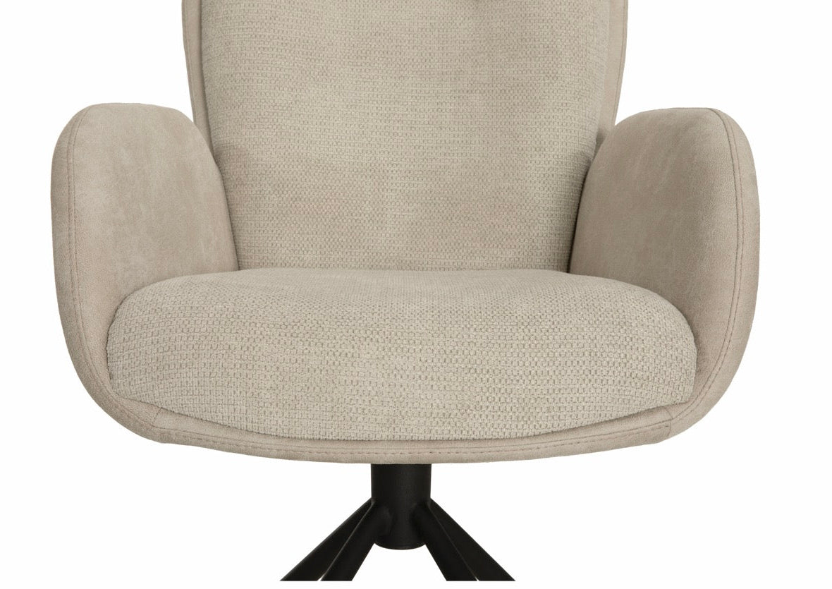 Drehbarer Esszimmer Stuhl Longford Mikrostoff in 3 Farben Anthrazit Beige Grau