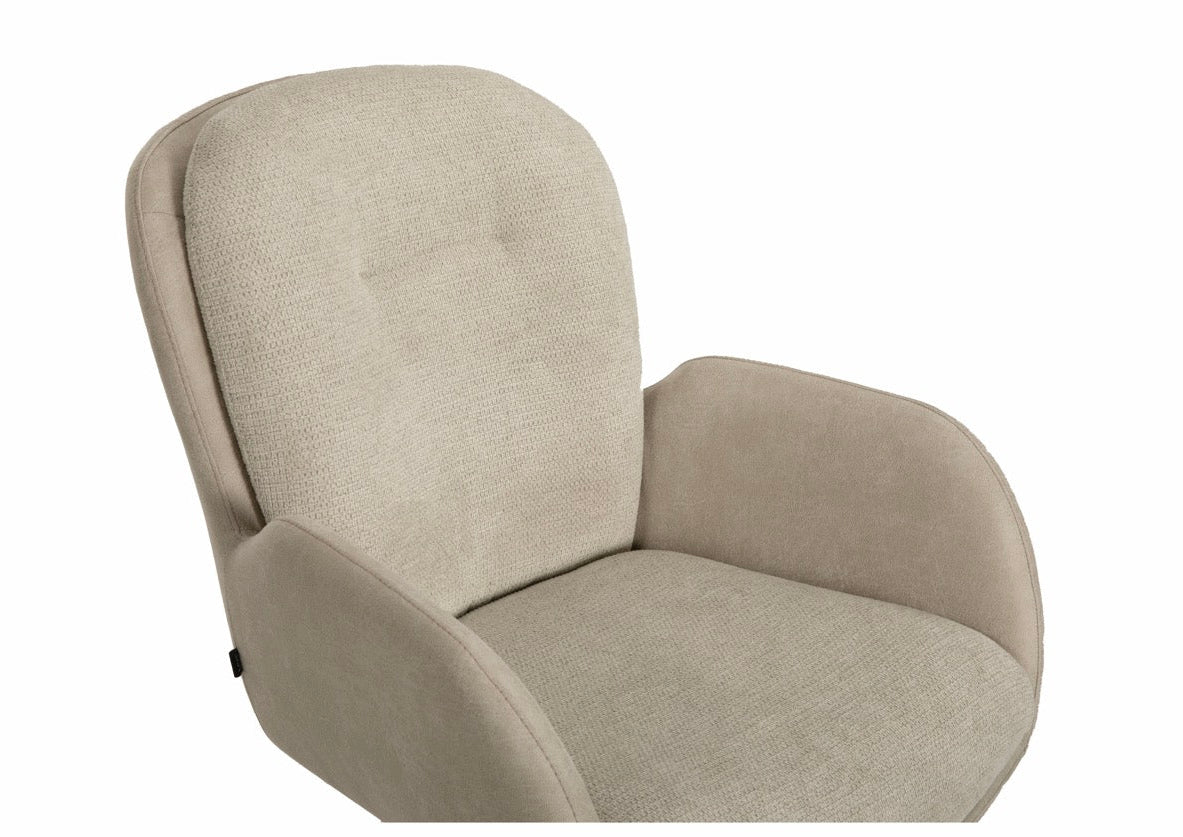 Drehbarer Esszimmer Stuhl Longford Mikrostoff in 3 Farben Anthrazit Beige Grau