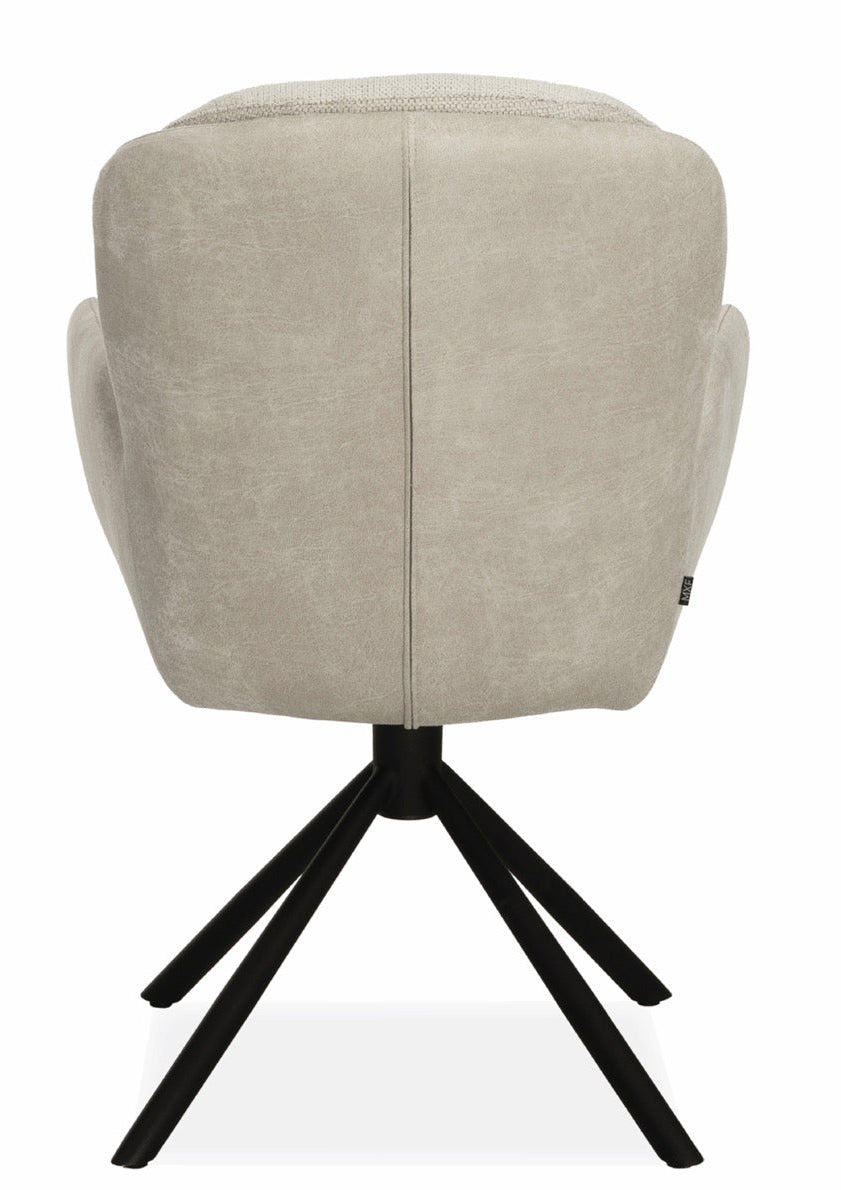 Drehbarer Esszimmer Stuhl Longford Mikrostoff in 3 Farben Anthrazit Beige Grau