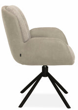 Drehbarer Esszimmer Stuhl Longford Mikrostoff in 3 Farben Anthrazit Beige Grau