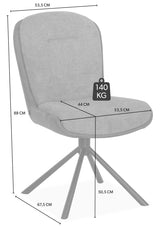 Drehbarer Esszimmer Stuhl Trafford hybrid Mikrostoff in 3 Farben Anthrazit Beige Grau
