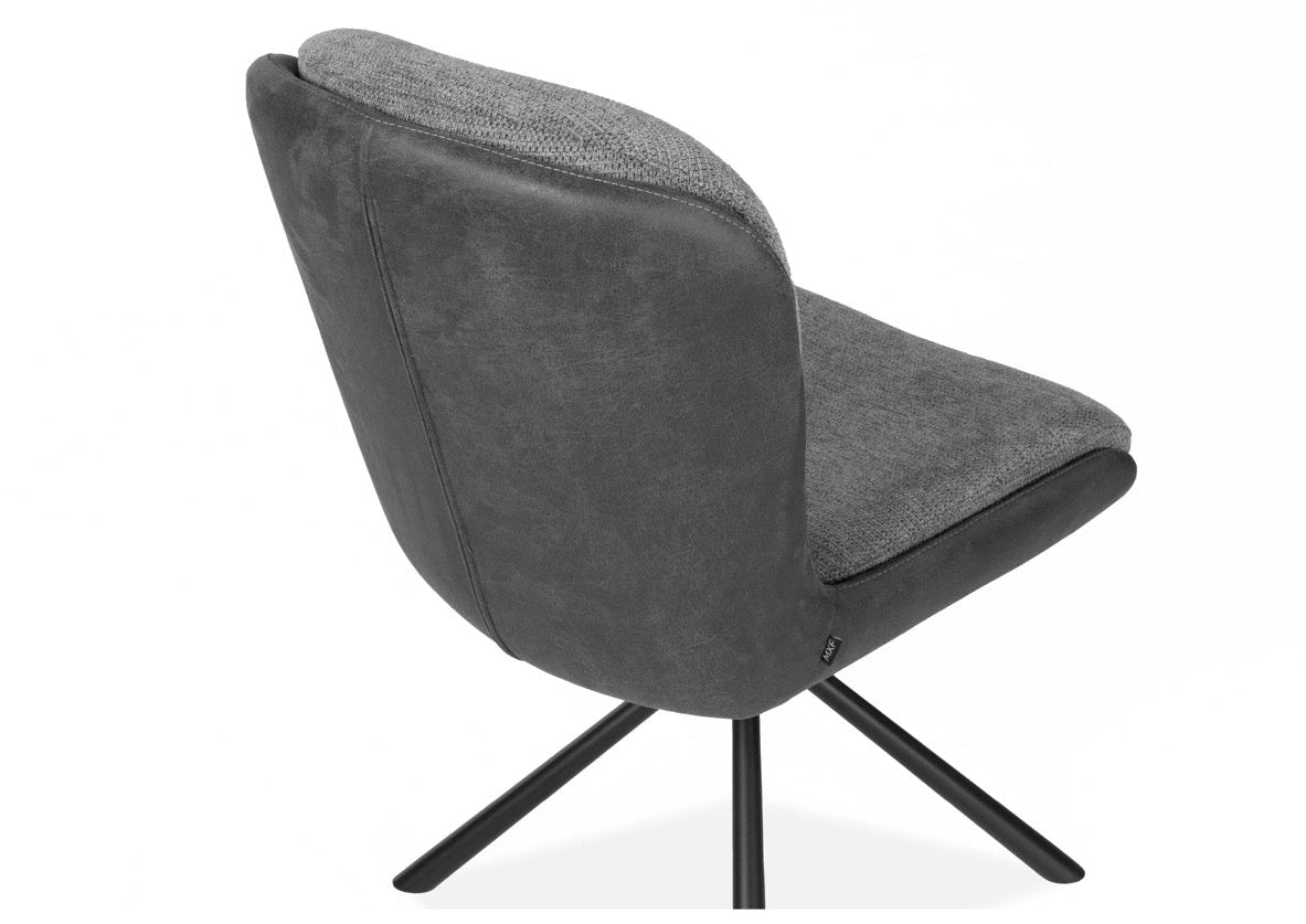 Drehbarer Esszimmer Stuhl Trafford hybrid Mikrostoff in 3 Farben Anthrazit Beige Grau