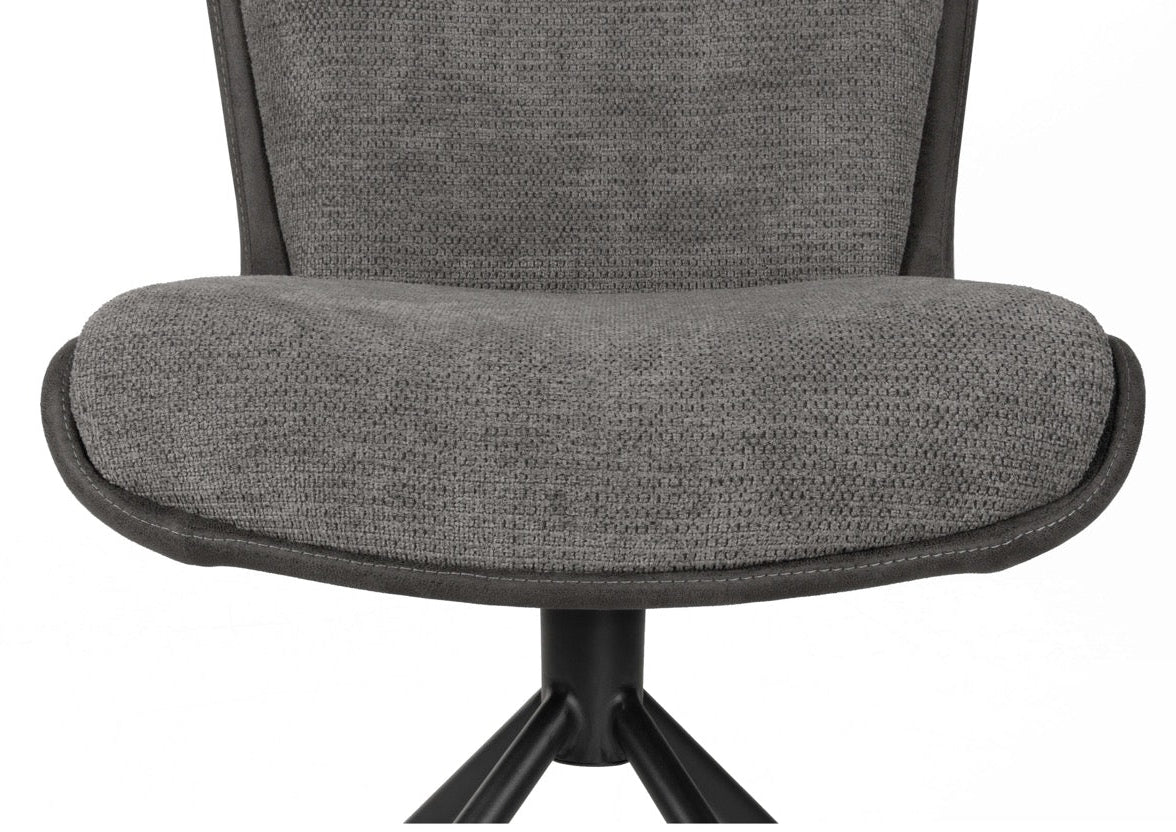 Drehbarer Esszimmer Stuhl Trafford hybrid Mikrostoff in 3 Farben Anthrazit Beige Grau