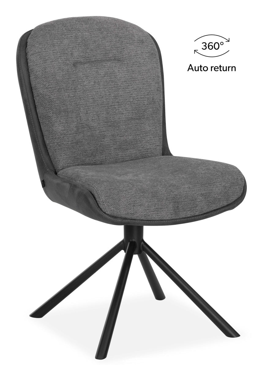 Drehbarer Esszimmer Stuhl Trafford hybrid Mikrostoff in 3 Farben Anthrazit Beige Grau