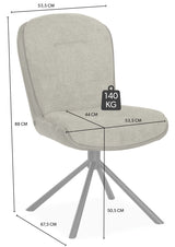 Drehbarer Esszimmer Stuhl Trafford hybrid Mikrostoff in 3 Farben Anthrazit Beige Grau