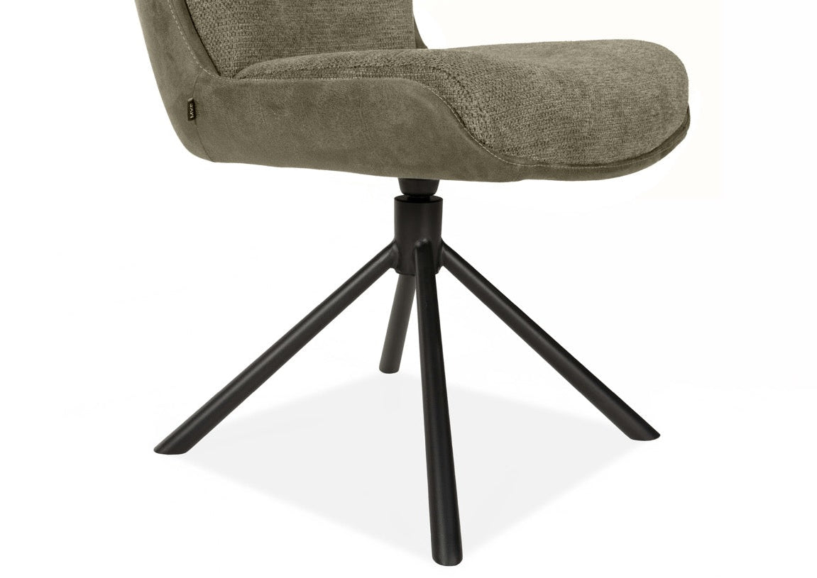 Drehbarer Esszimmer Stuhl Trafford hybrid Mikrostoff in 3 Farben Anthrazit Beige Grau