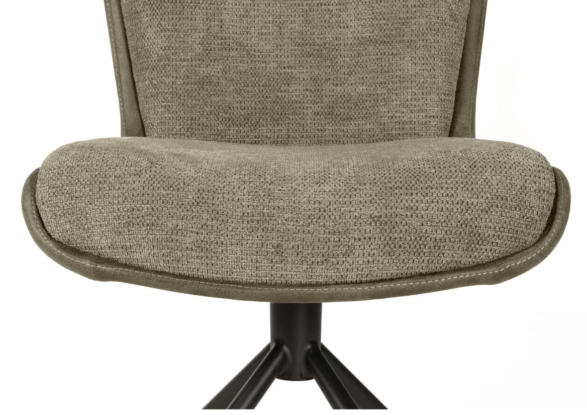 Drehbarer Esszimmer Stuhl Trafford hybrid Mikrostoff in 3 Farben Anthrazit Beige Grau
