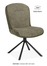 Drehbarer Esszimmer Stuhl Trafford hybrid Mikrostoff in 3 Farben Anthrazit Beige Grau