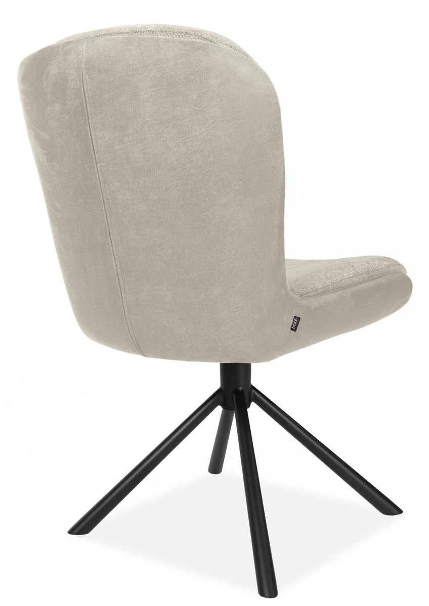 Drehbarer Esszimmer Stuhl Trafford hybrid Mikrostoff in 3 Farben Anthrazit Beige Grau