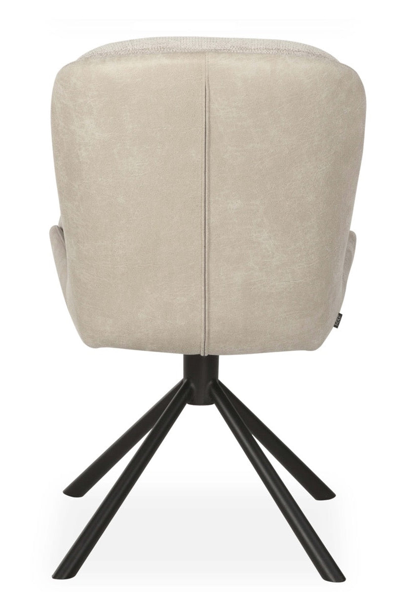 Drehbarer Esszimmer Stuhl Trafford hybrid Mikrostoff in 3 Farben Anthrazit Beige Grau