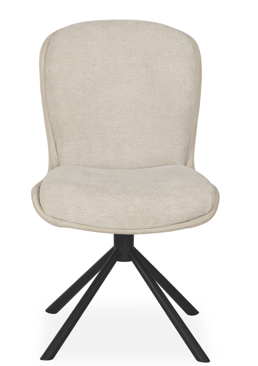 Drehbarer Esszimmer Stuhl Trafford hybrid Mikrostoff in 3 Farben Anthrazit Beige Grau