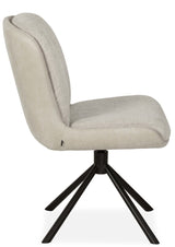 Drehbarer Esszimmer Stuhl Trafford hybrid Mikrostoff in 3 Farben Anthrazit Beige Grau