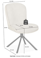 Drehbarer Esszimmer Stuhl Trafford hybrid Mikrostoff in 3 Farben Anthrazit Beige Grau