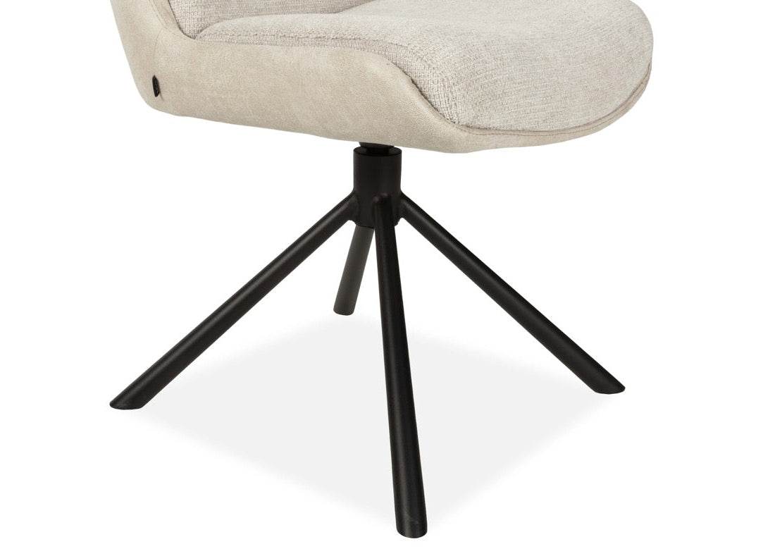 Drehbarer Esszimmer Stuhl Trafford hybrid Mikrostoff in 3 Farben Anthrazit Beige Grau