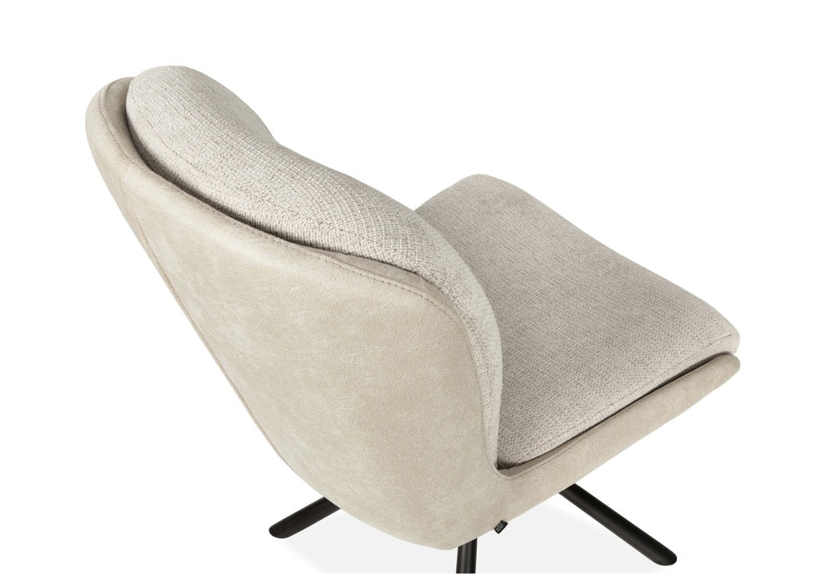Drehbarer Esszimmer Stuhl Trafford hybrid Mikrostoff in 3 Farben Anthrazit Beige Grau