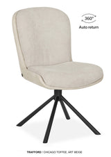 Drehbarer Esszimmer Stuhl Trafford hybrid Mikrostoff in 3 Farben Anthrazit Beige Grau