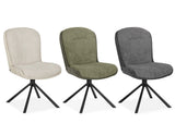 Drehbarer Esszimmer Stuhl Trafford hybrid Mikrostoff in 3 Farben Anthrazit Beige Grau