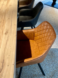 Drehbarer Armlehnen Stuhl Ringo Kunstleder in 3 Farben Anthrazit Braun Cognac