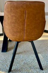 Drehbarer Armlehnen Stuhl Ringo Kunstleder in 3 Farben Anthrazit Braun Cognac