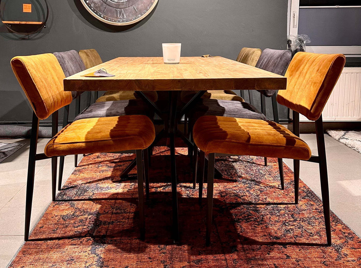 Table à manger Serang Teak 180 à 300 cm bois avec piètement filigrane Matrix Teck massif 6 tailles