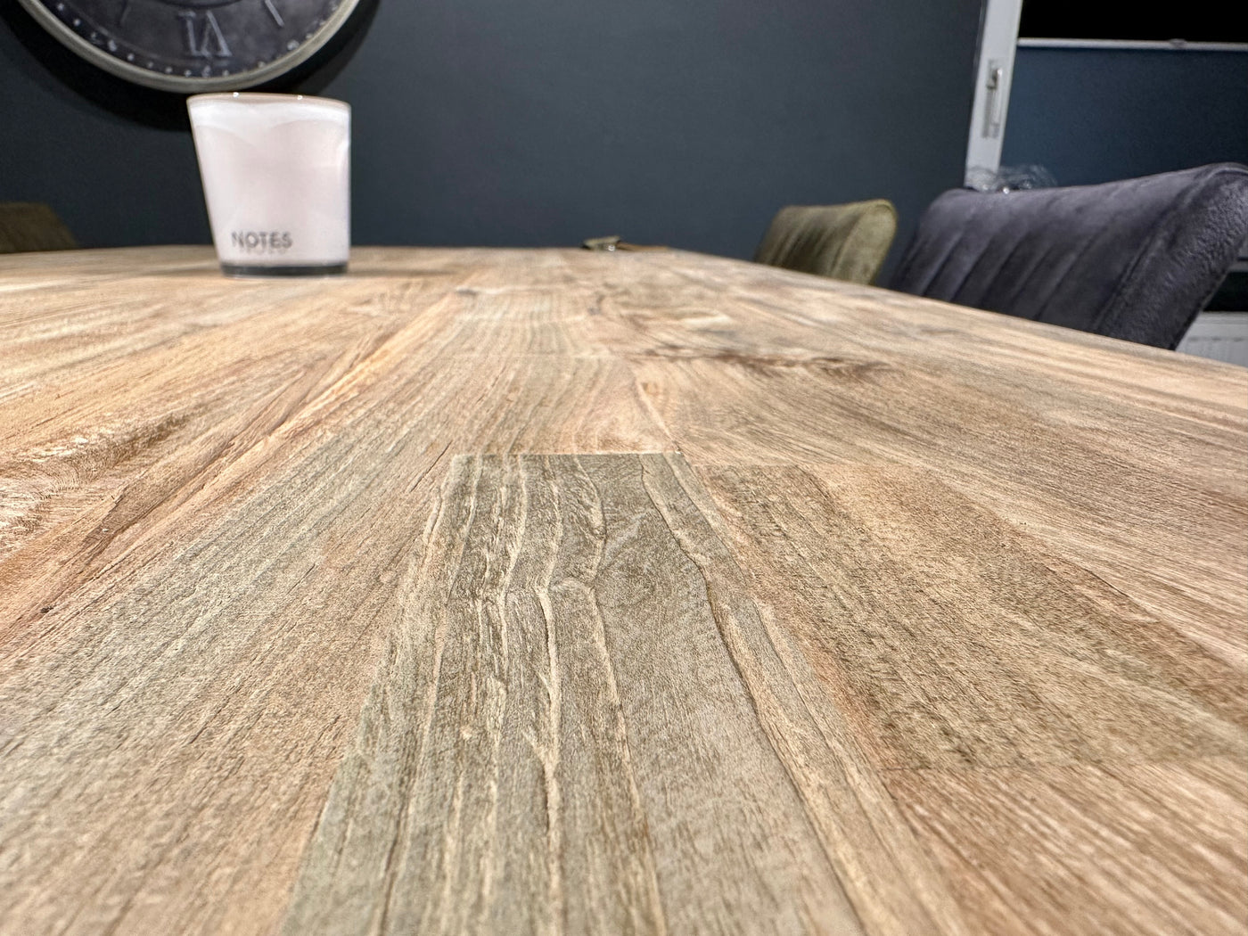 Plateau de table en teck Serang, bord droit de 5 cm, en 180, 200, 220, 240, 260, 280 et 300 cm