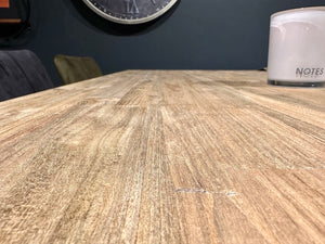 5 cm Esstisch Serang Teak 180 bis 300 Holz mit filigranem Matrix Gestell Teakholz massiv 6 Größen