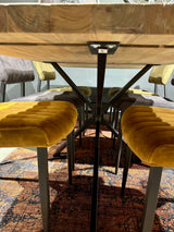 Plateau de table en teck Serang, bord droit de 5 cm, en 180, 200, 220, 240, 260, 280 et 300 cm