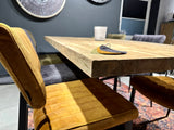 Plateau de table en teck Serang, bord droit de 5 cm, en 180, 200, 220, 240, 260, 280 et 300 cm