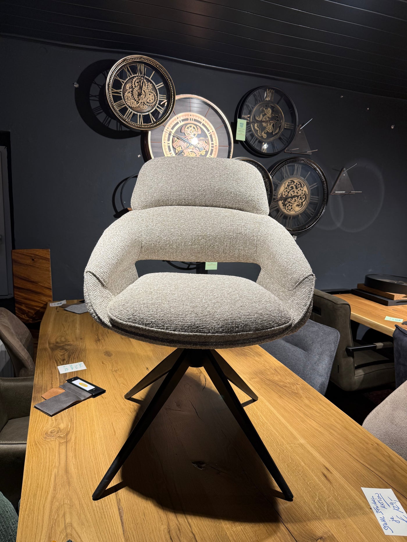 Drehbarer Esszimmer Stuhl Martin Mikrostoff in 4 Farben hellgrau beige taupe graugrün
