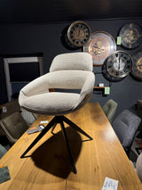 Drehbarer Esszimmer Stuhl Martin Mikrostoff in 4 Farben hellgrau beige taupe graugrün