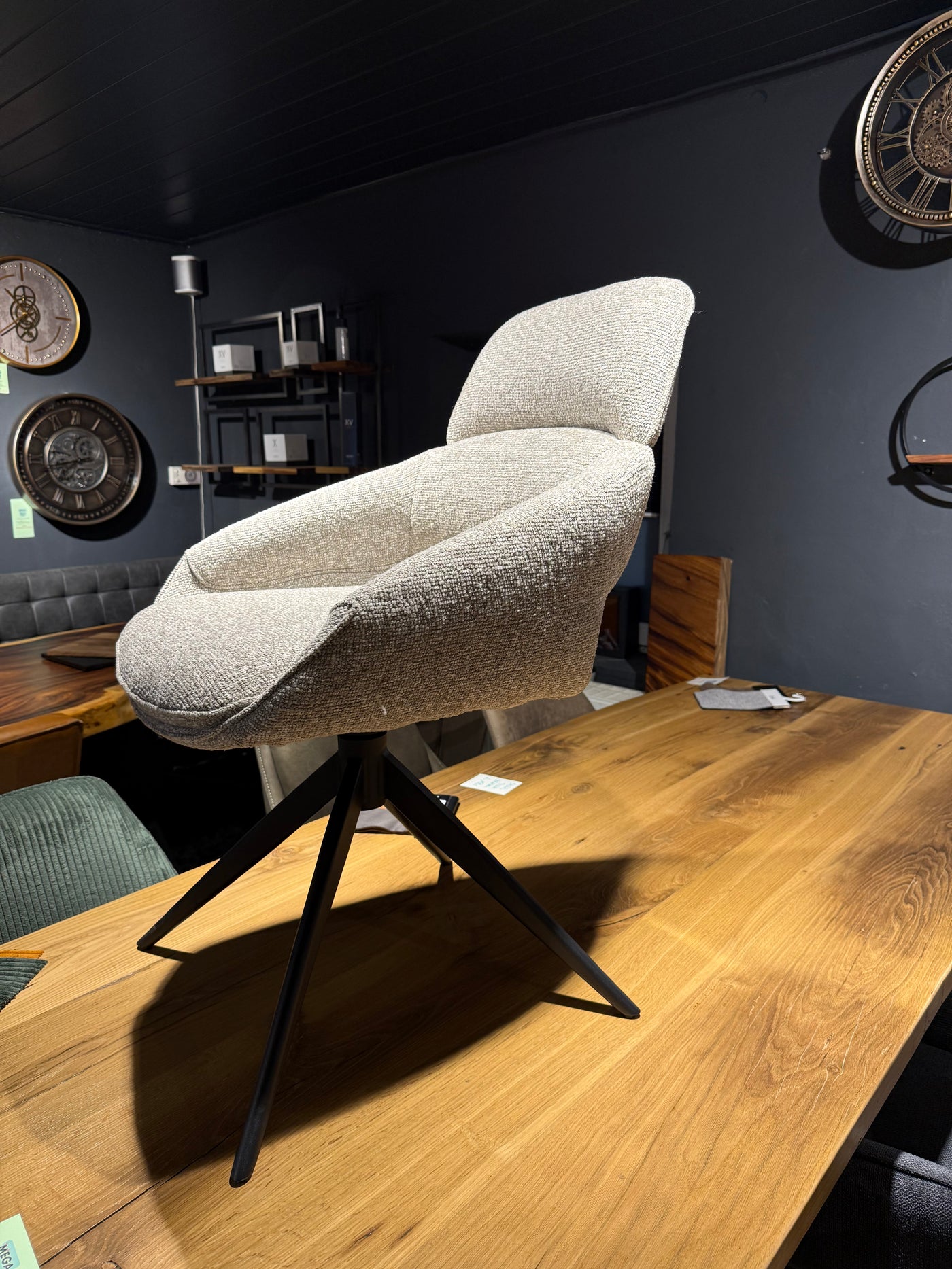 Drehbarer Esszimmer Stuhl Martin Mikrostoff in 4 Farben hellgrau beige taupe graugrün