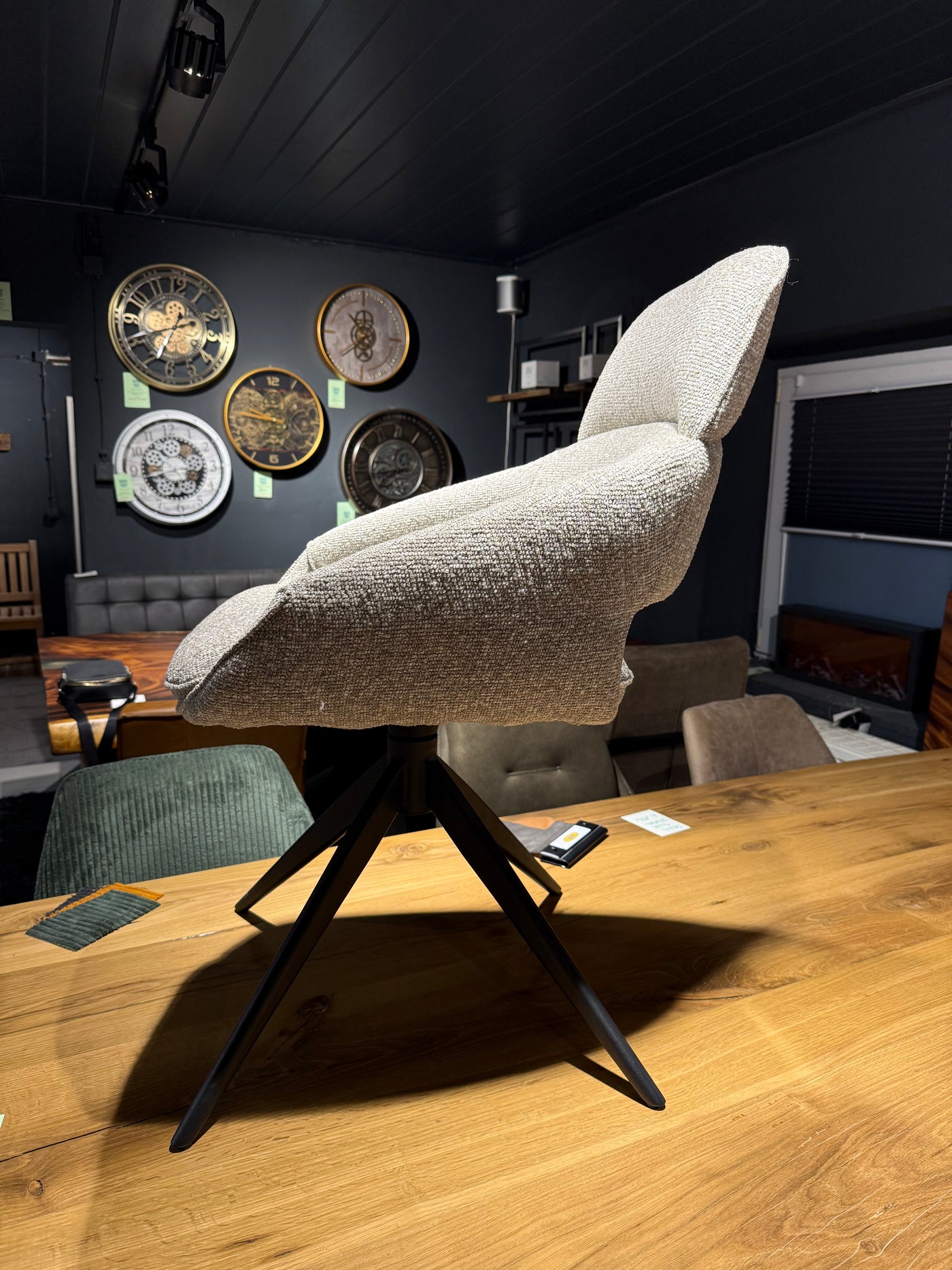 Drehbarer Esszimmer Stuhl Martin Mikrostoff in 4 Farben hellgrau beige taupe graugrün