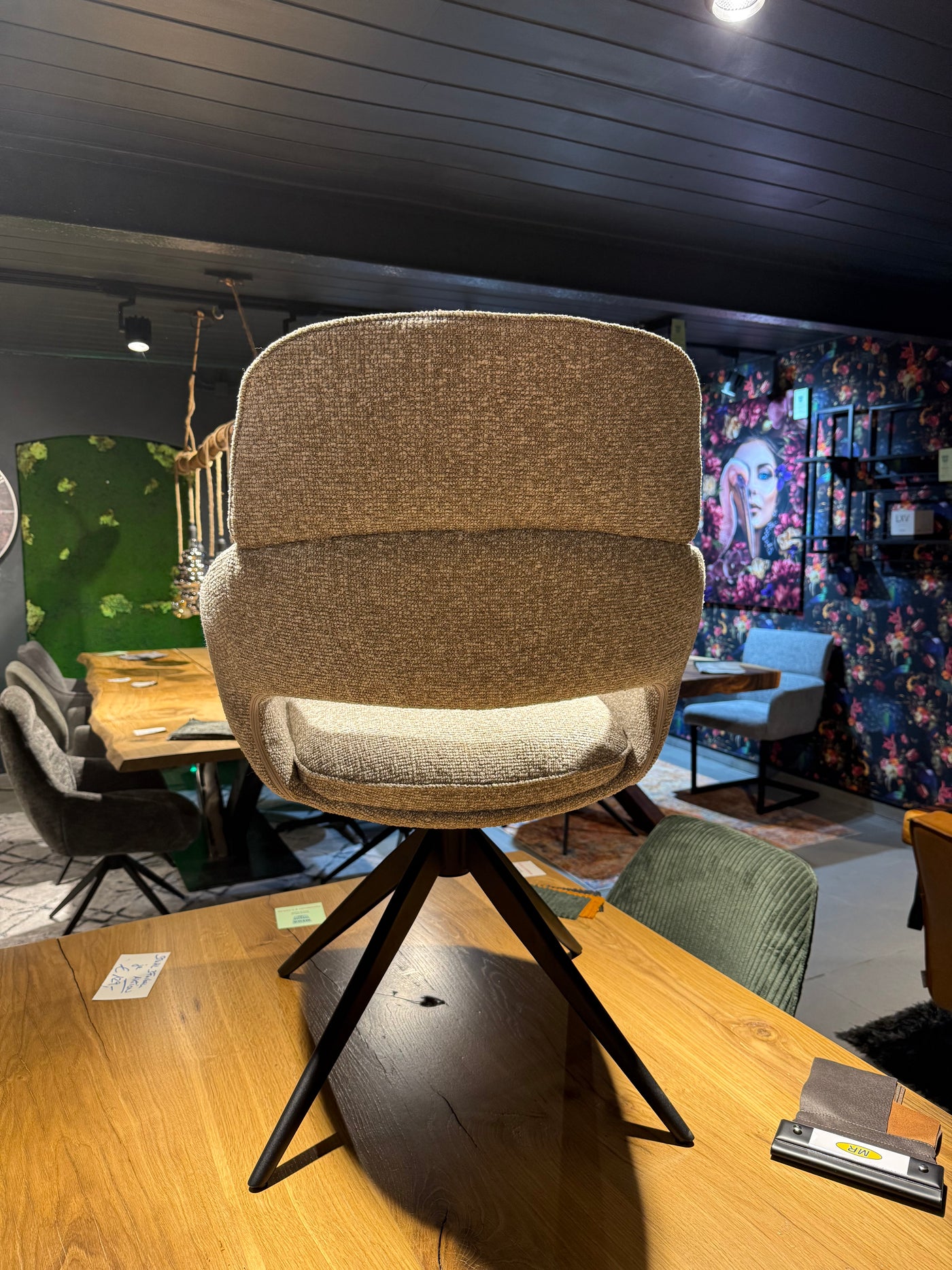 Drehbarer Esszimmer Stuhl Martin Mikrostoff in 4 Farben hellgrau beige taupe graugrün