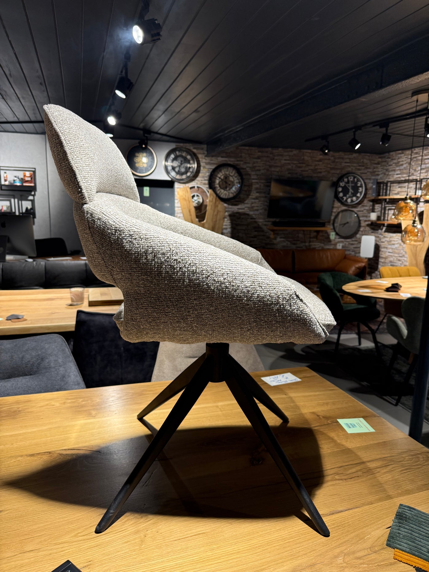 Drehbarer Esszimmer Stuhl Martin Mikrostoff in 4 Farben hellgrau beige taupe graugrün